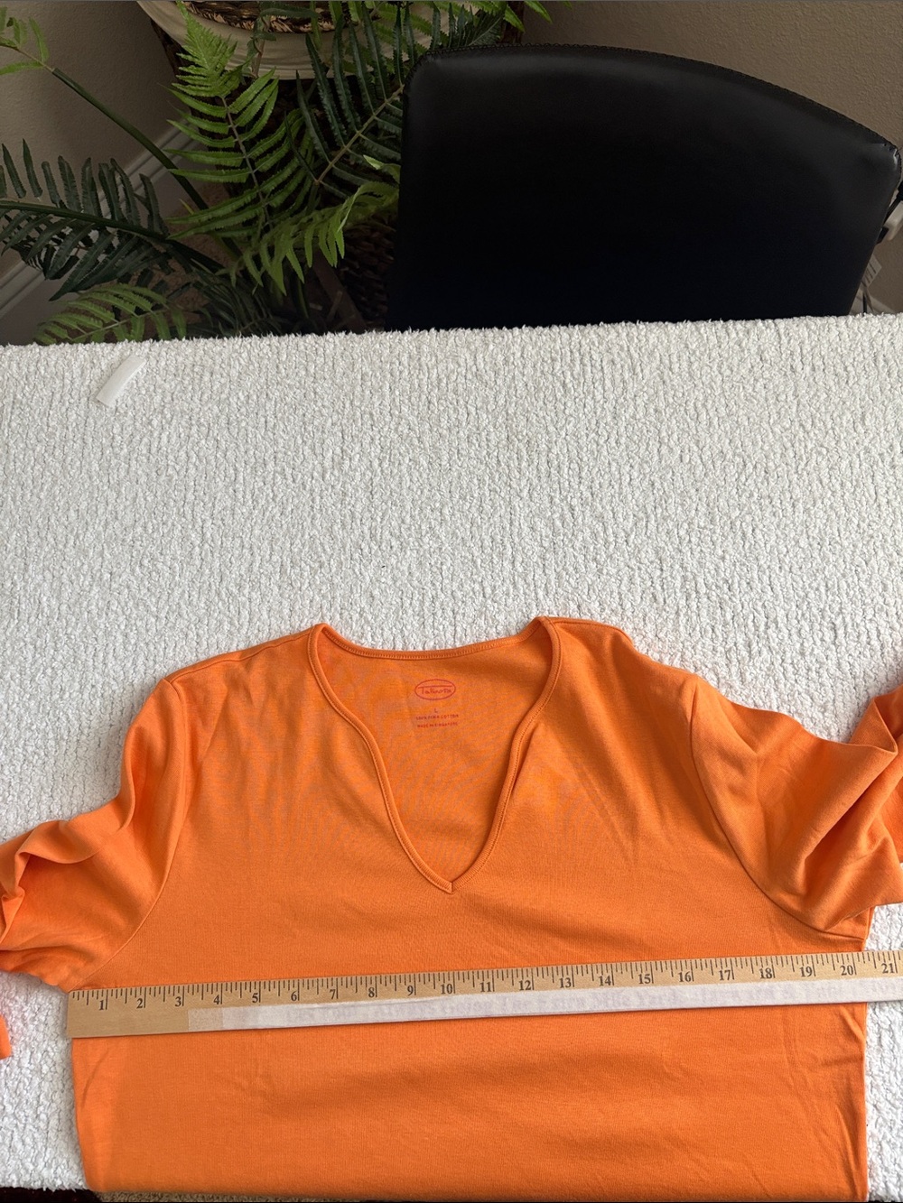 Talbots Bright Orange V-Neck Long Sleeve Top - Picture 12 of 12